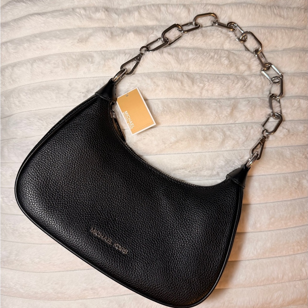 Michael Kors Black Pebbled Leather Shoulder Bag - Picture 2 of 5